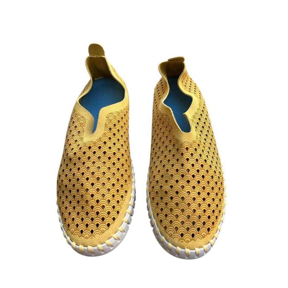 Ilse Jacobsen Tulip Perforated Slip-On Sneaker‎ Women's US Size 7 Yellow Gold